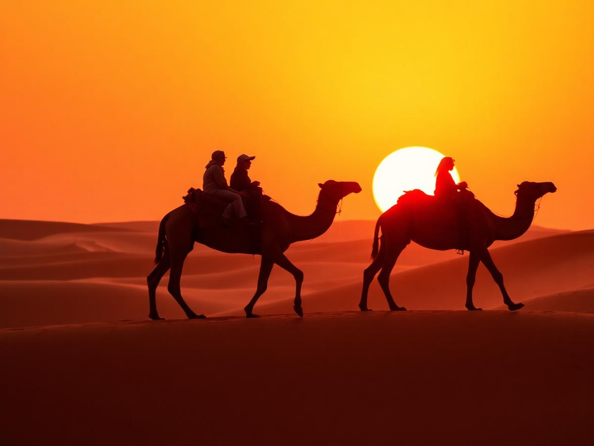 Camel Ride at Sunset